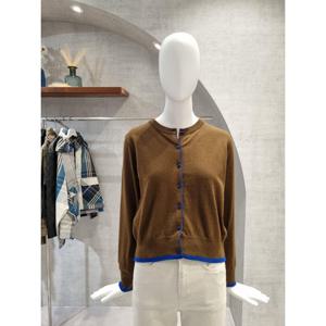 페이지플린  (F5CCA400) 라운드넥 라인 배색 긴팔 가디건