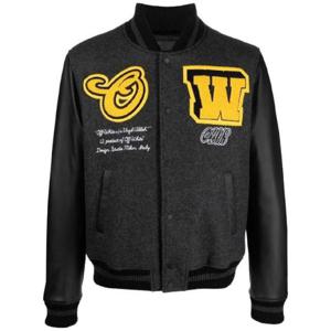 오프화이트 로고 패치 바시티 보머 재킷 OMJA059S23LEA0031018