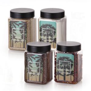 하와이안 사각 600ml 양념통 4P+셀프스티커