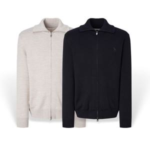 [헤지스][25FW][2컬러 택1] 남성 울혼방 하이넥 집업 가디건 HZSW5D321