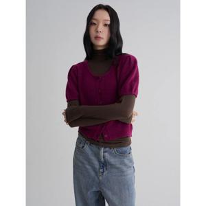 (16595ALYZS) [에잇세컨즈] 퍼프 반소매 카디건  바이올렛