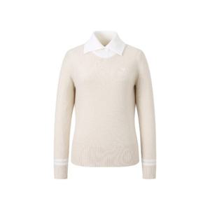 캘러웨이골프긴팔티 PQC CWSO24W602_IV 여성 겨울 변형 Y넥 방풍 풀오버