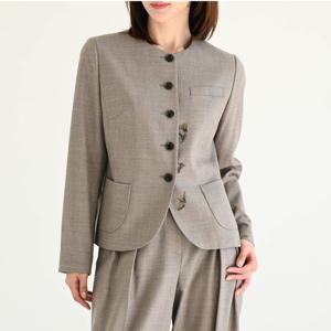 [비꼴리끄(여성)]울 블랜디드 자수 노카라 자켓 B252WJ3050