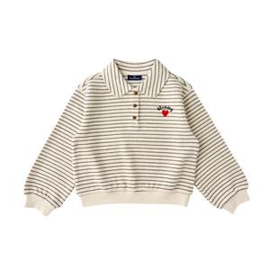 블루독스튜디오 [블루독](CR) STRIPE카라스웨트셔츠(25A3533451) FW25가을상품 여아카라티셔츠