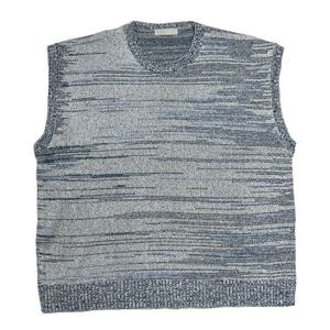 남자 간절기 오버핏 배색 브이넥 니트조끼 AC-VES-Q014-네이비