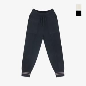 클라우스 여성 하이웨스트 와이드밴딩 니트 조거 골프바지 KLFWPT1492_BK IS