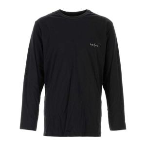 와이쓰리 솔리드 크루넥 슬림 티셔츠 KA9656 BLACK