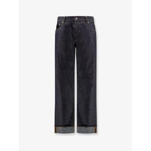 BOTTEGA VENETA Indigo wide leg jeans with turn ups 831605