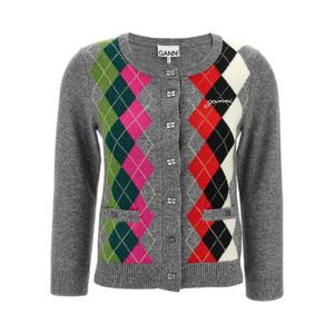 GANNI Grey Check cardigan K2512921