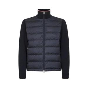 25 FW 몽클레어 로고 패치 지퍼업 패딩 자켓 블루 K20919B00003M1367