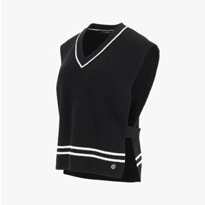 [엘르골프]24년 여성 가을 사이드 버튼 브이넥 니트 베스트 [6K63101]