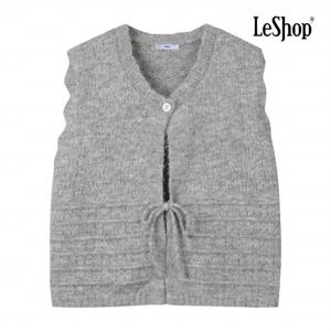 [르샵] 원 버튼 리본 매듭 울 니트 베스트 (BPAVT004A)