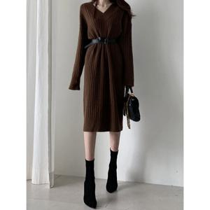 [예쎄][예쎄] 브이넥 골지 롱 원피스 (S5FOP029A)