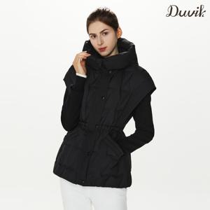 듀빅 여성 튜브 구스다운 후드 패딩 베스트 DF4WDV596BK