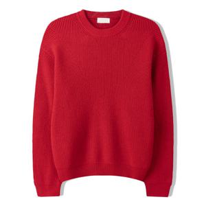 남자 모달 숄더롤 하찌 라운드 니트티 SG-KN-Q036-레드