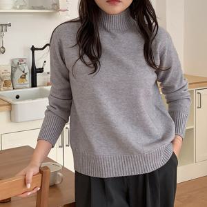 샵앤) 여성 반목 홀가먼트 베이직 무지 기본 니트티 21DS-WKN-4979-블랙