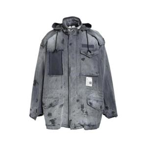 25 FW 메종미하라야스히로 디스트레스드 후드 재킷 J15BL171BLK TP443614264