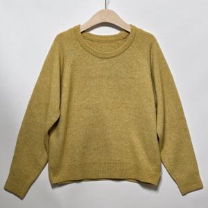 샵앤) 국산 여성 라운드넥 나그랑 무지 긴팔 니트 티셔츠 21DS-WKN-4970-머스터드