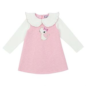 프렌치캣8 핑크 보들 퍼 원피스 (Q46DKO140P1)