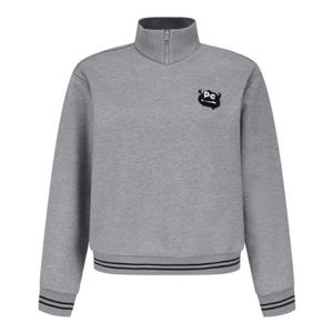 [파리게이츠] (521E4TR382)여성 로고 캐릭터 기모 하프집업 티셔츠