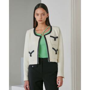 [에고이스트]라운드 넥 레더 콤비 자켓(EQ1WJ161)