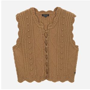 [써스데이아일랜드](T258MVT240W)라운드넥 피셔맨 니트 베스트