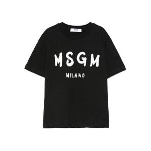 엠에스지엠 키즈 블랙 로고 반팔 티셔츠 F5MSJUTH007K_110