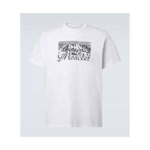 몽클레어 로고 코튼 저지 티셔츠 P01068492