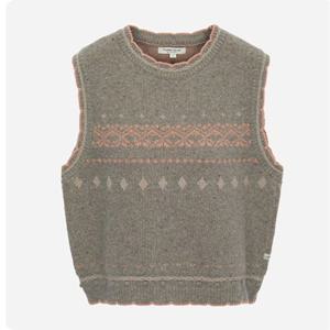 [써스데이아일랜드](T258MVT231W)배색 자카드 니트 베스트