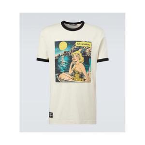 돌체앤가바나 프린트 코튼 저지 티셔츠 P01077036