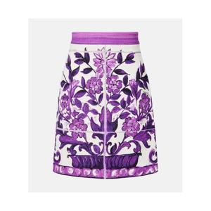 돌체앤가바나 Majolica 코튼 리넨 블렌드 미니스커트 P01040870