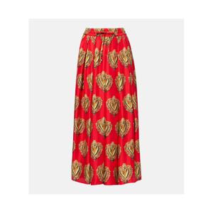 돌체앤가바나 프린트 실크 새틴 맥시 스커트 P01107001