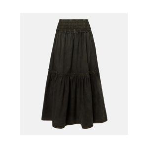 가니 스모킹 티어드 코튼 맥시 스커트 P01076810