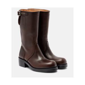 드리스반노튼 레더 바이커 부츠 P01099945