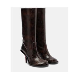 드리스반노튼 스네이크 이펙트 레더 니하이 부츠 P01099948