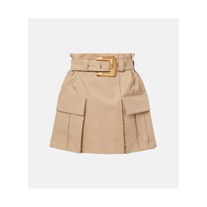 발망 벨티드 코튼 개버딘 미니스커트 P01070095