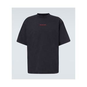 발렌시아가 로고 코튼 저지 티셔츠 P01106182