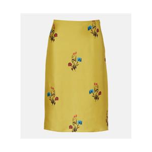 마르니 플로럴 실크 미디 스커트 P01099119