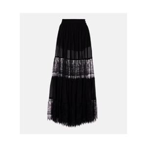 끌로에 레이스 트리밍 티어드 실크 맥시 스커트 P01067888
