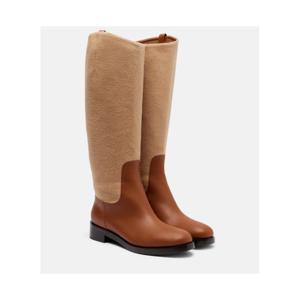 막스마라 Cavaliere 레더 울 니하이 부츠 P01097585