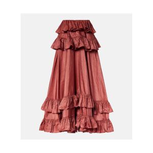 끌로에 티어드 러플 실크 태피터 맥시 스커트 P01089553