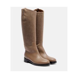 막스마라 캐시미어 레더 니하이 부츠 P01097589