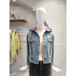 페이지플린  (F5CJK512) 후드 탈부착 컬러 버튼 데님 자켓