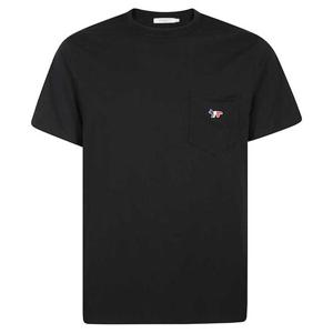 메종키츠네 23FW 트리컬러 폭스 패치 티셔츠 블랙 FM00120KJ0010 P199
