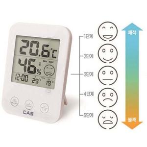 카스)온습도계스마일아이콘(화이트)T004 생활용품 측정용품 온습도계 온도계 습도계