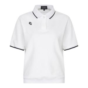 파리게이츠골프반팔티 NQC 521D3TO202_WH 여성 허니비 와플 칼라 반팔 링거 티셔츠