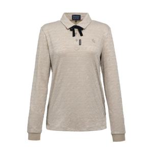 파리게이츠골프긴팔티 NQC 521D3TO203_BG 여성 벨벳리본 자가드 칼라 티셔츠