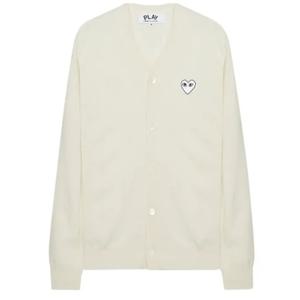 [꼼데가르송(잡화)]꼼데가르송 AX/AZ-N066-051 (화이트하트 브이넥 가디건)