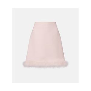 발렌티노 Crepe Couture 페더 트리밍 미니스커트 P01108212