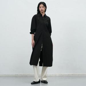 WOMAN 벨티드 셔츠 원피스 [BLACK] / WBE4L15511